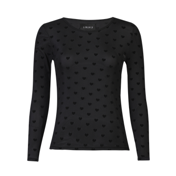 Liberté - Mesh Ls Tshirt - Black Flock Heart